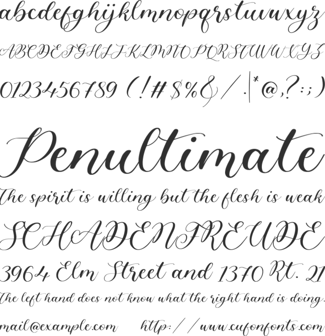 Angelinea font preview