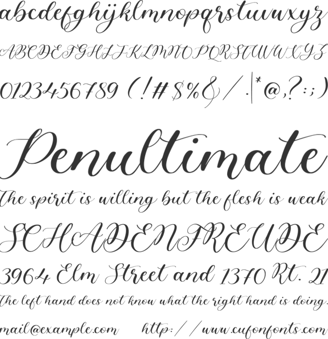 Angelinea font preview