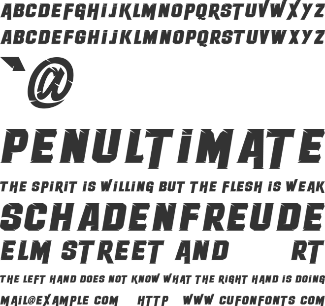 Therace font preview