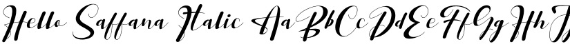 Hello Saffana Italic font