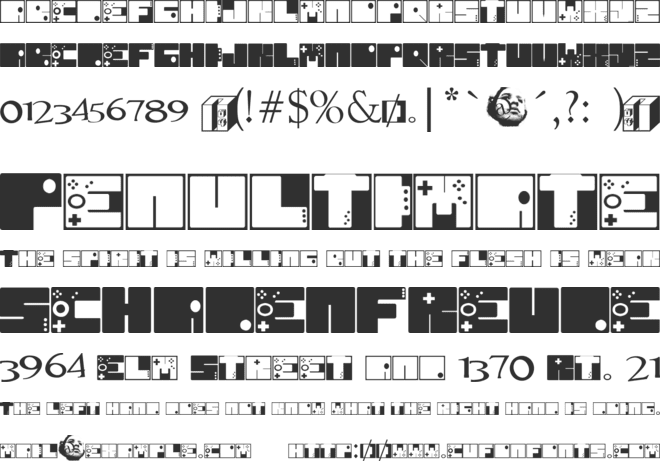 To 64 font preview