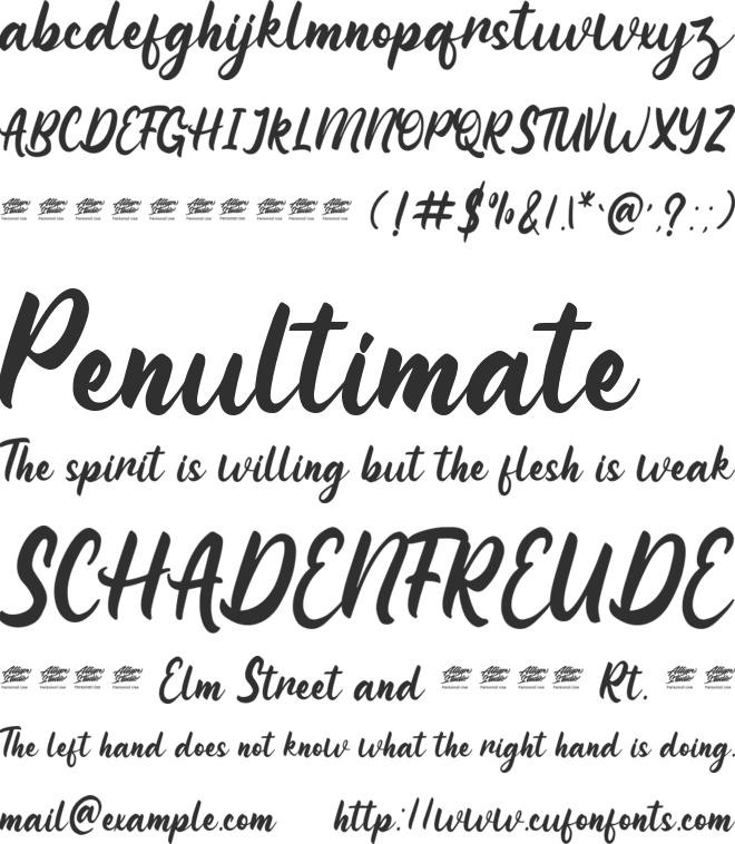 Gontela Personal Use font preview
