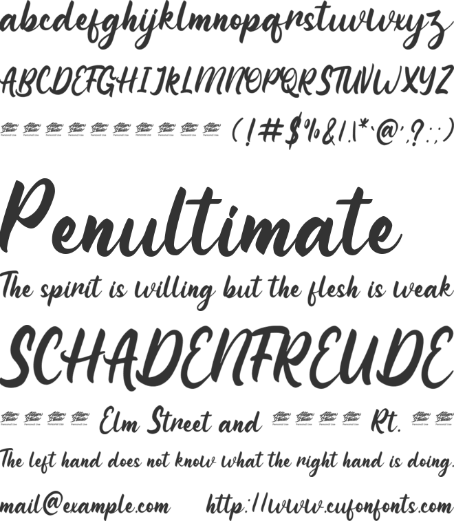 Gontela Personal Use font preview