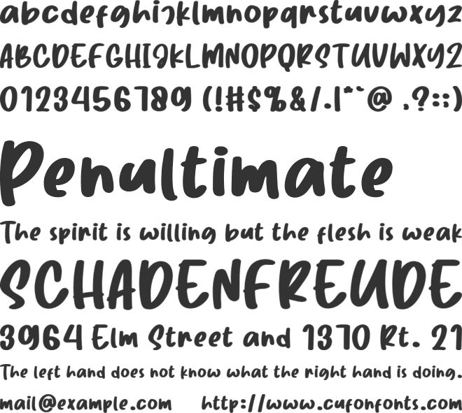 Chunky Hazelnut font preview