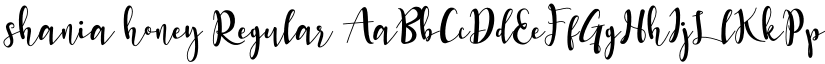 shania honey Regular font