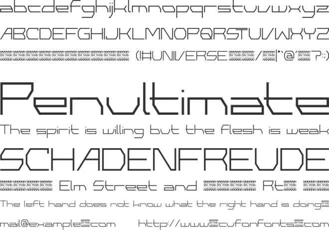 Universe  Personal Use font preview
