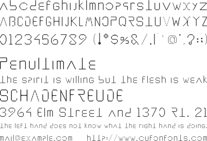 Vegesignes font preview