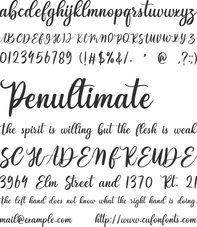 Valentime font preview