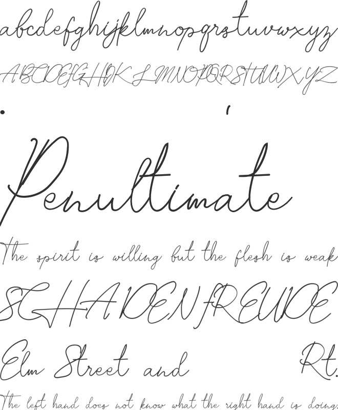 Oakline font preview