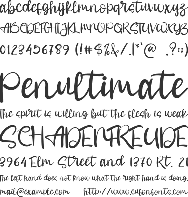 Billion font preview