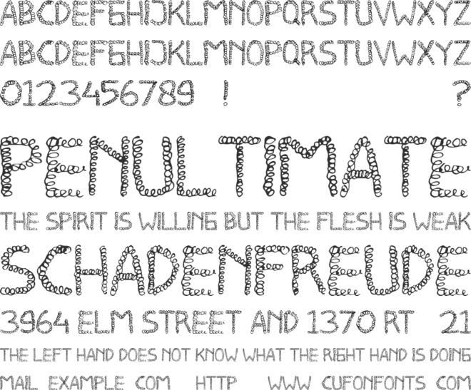 COMPLICATED font preview