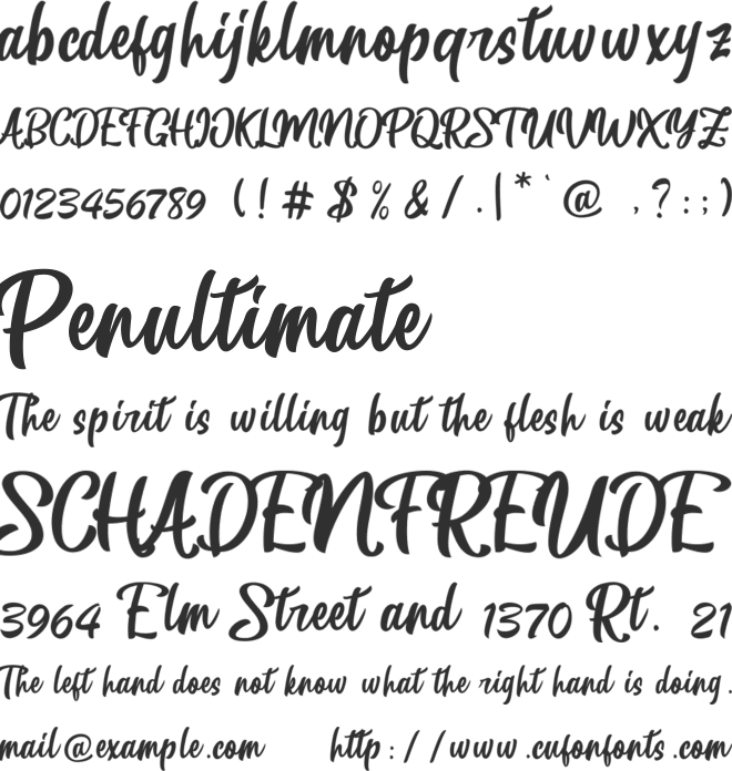 Betharie font preview