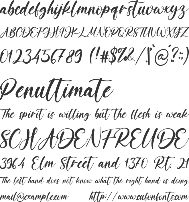 OceanAubrey font preview