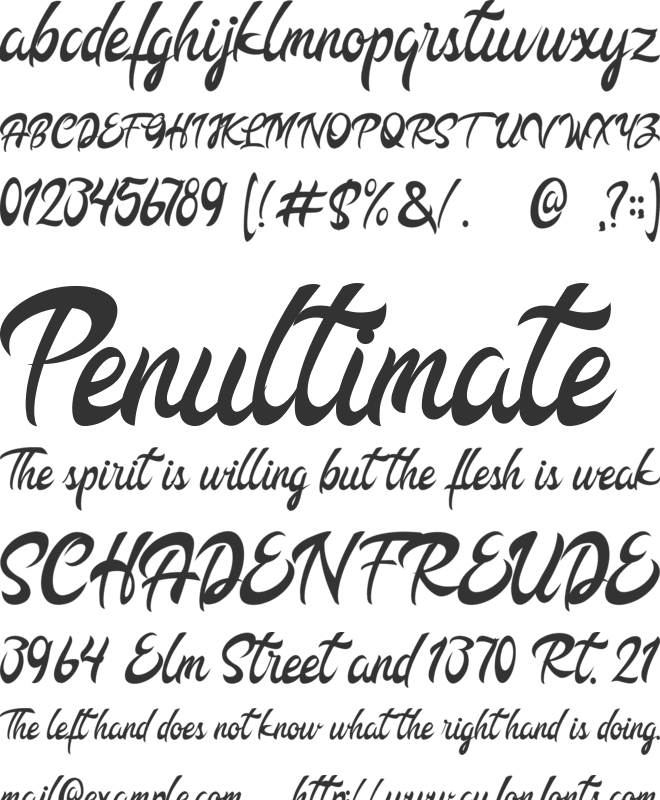 Bilango font preview