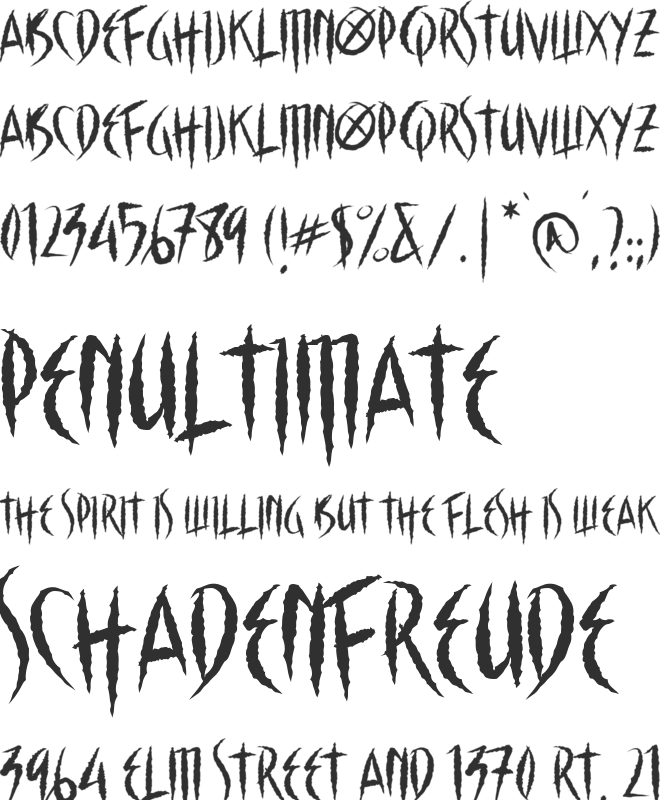 The Claws font preview