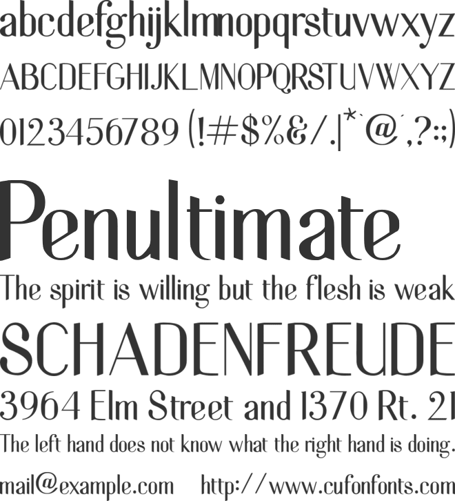 Bentalista font preview