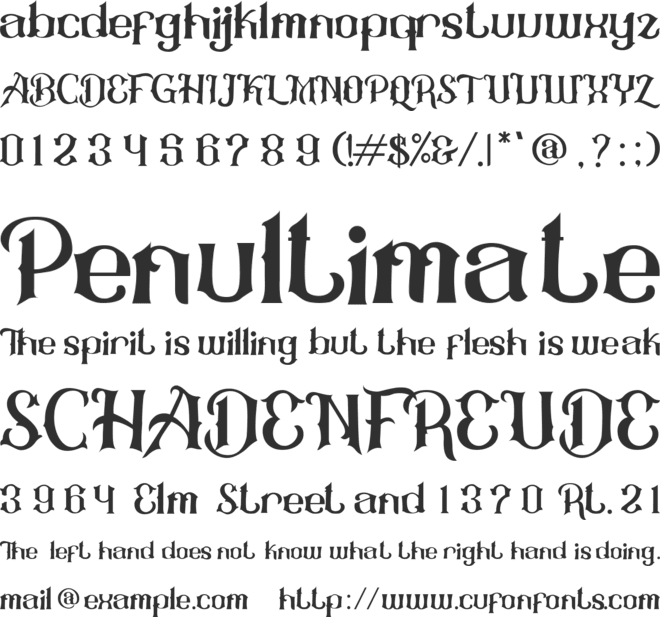 Bulgani font preview
