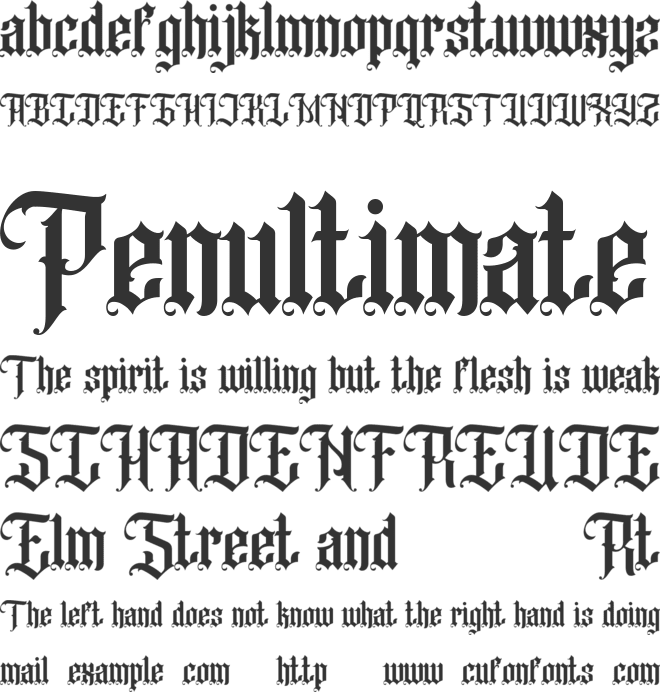 Black Klisse Free Font font preview