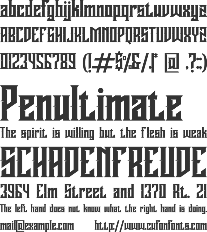 Buckingham font preview