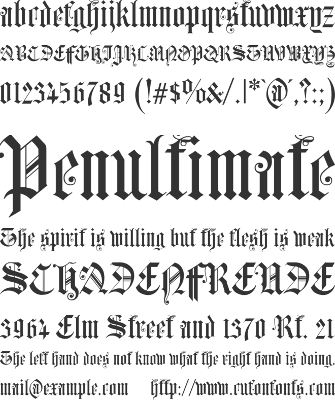 Church Text b font preview