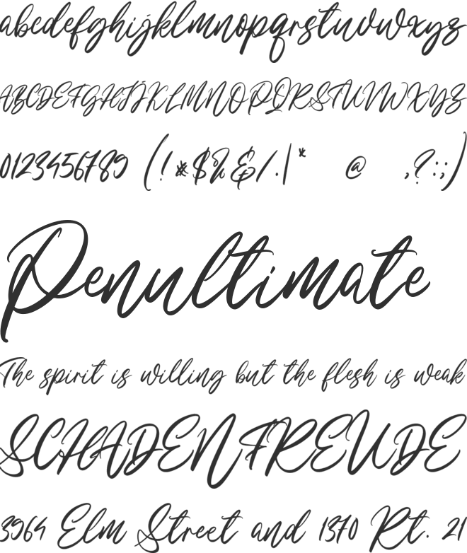 Marrylines font preview