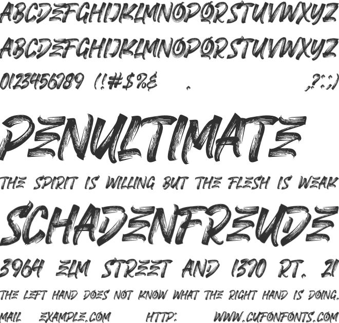 FIGHTER BRUSH font preview