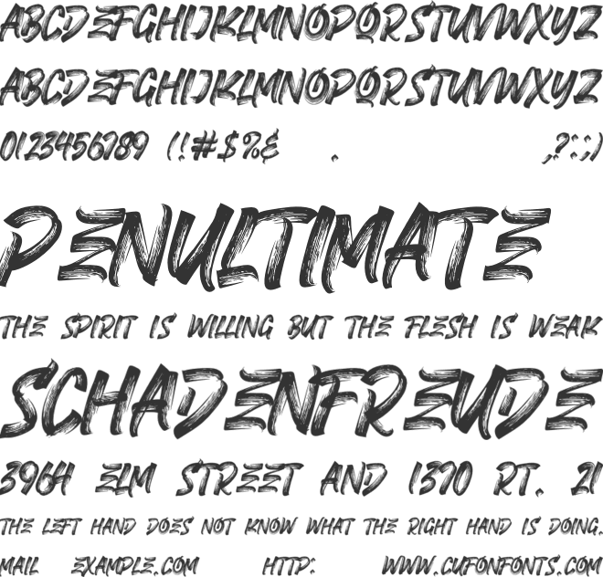 FIGHTER BRUSH font preview