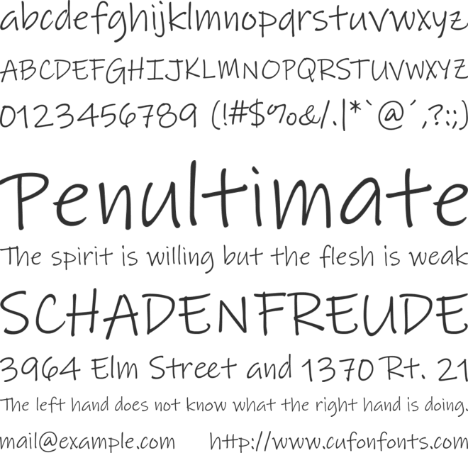 Ascender Handwriting font preview