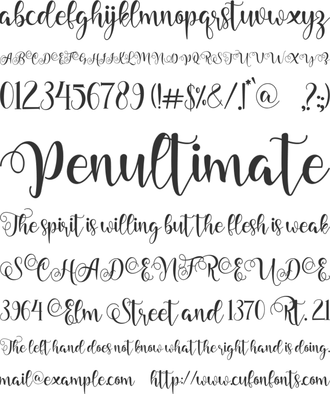 belladeya font preview