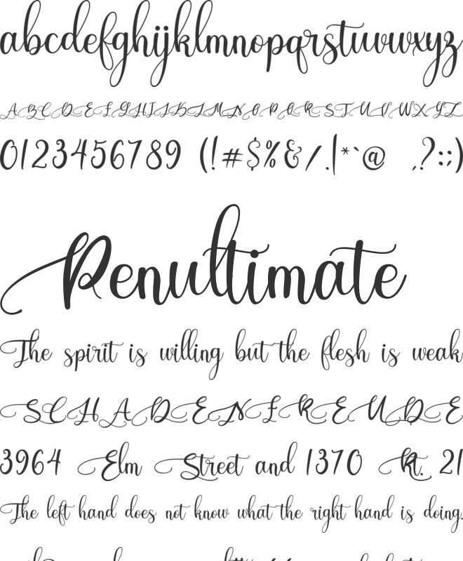 Botania font preview