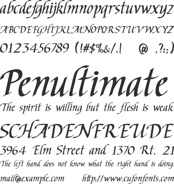Chancery-Stars font preview