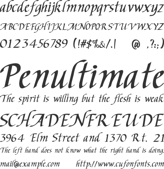 Chancery-Stars font preview