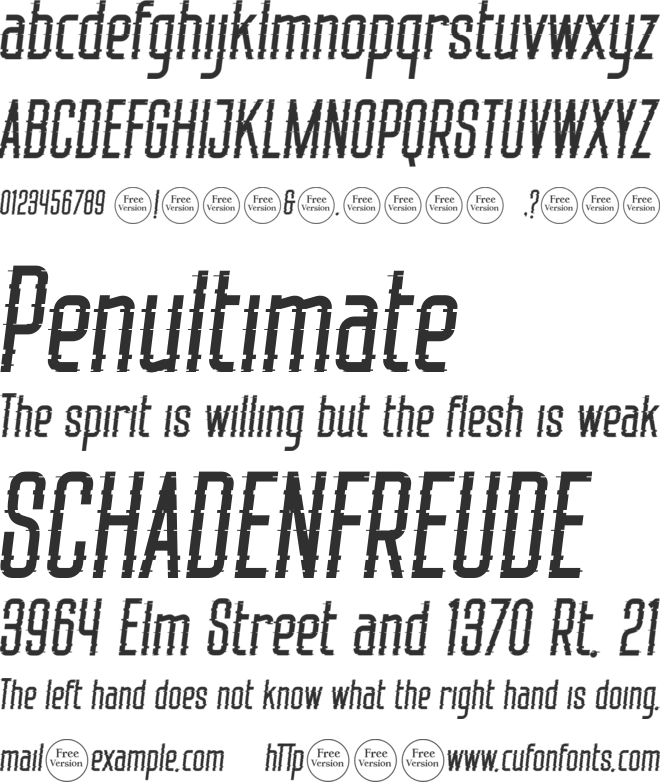 Uncracked Free Trial font preview