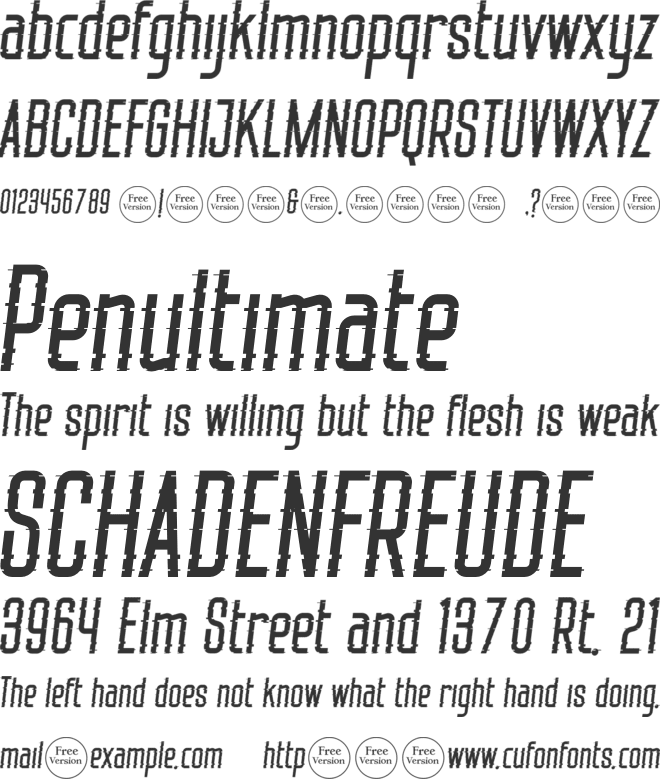 Uncracked Free Trial font preview