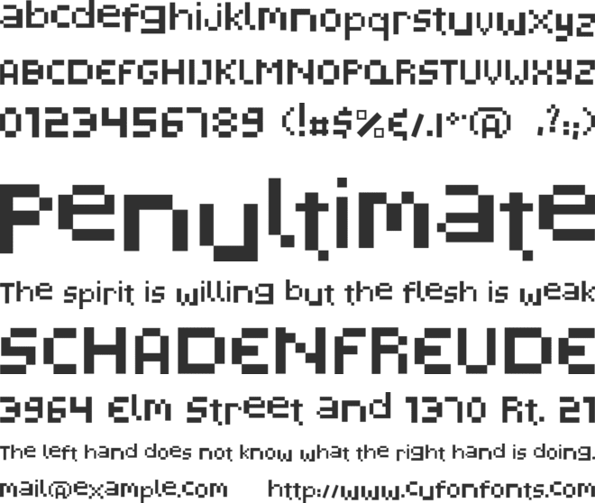 Pixelated Display font preview
