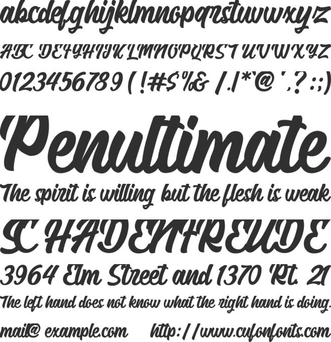 The Hungry FOR PERSONAL USE font preview