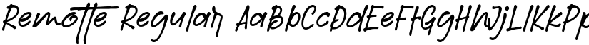 Remotte Regular font