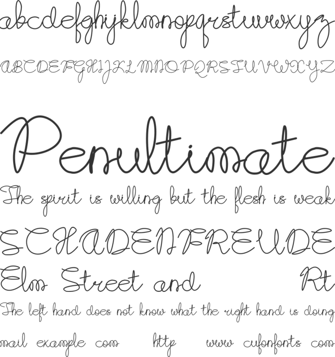 Creative Sense font preview