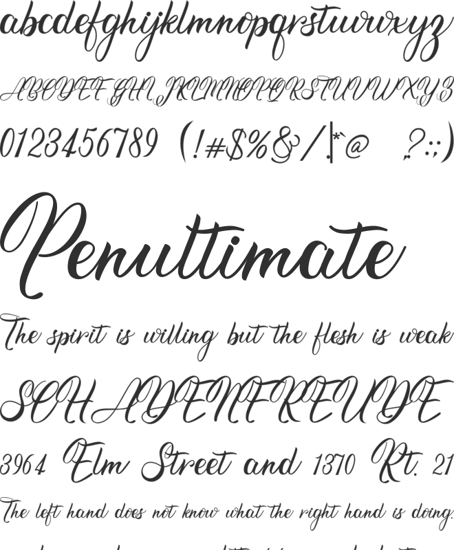 Roseytha font preview