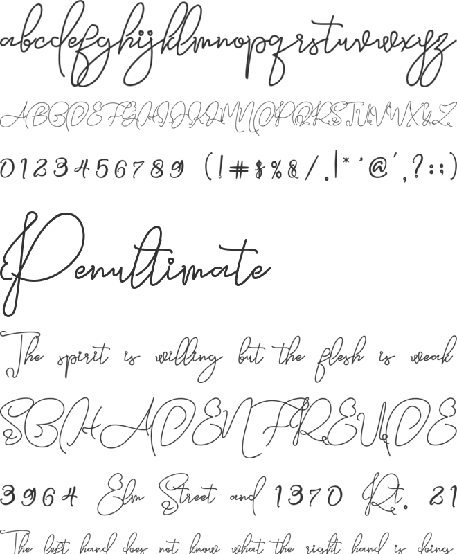 Queens Signature font preview