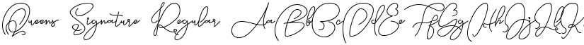 Queens Signature Regular font
