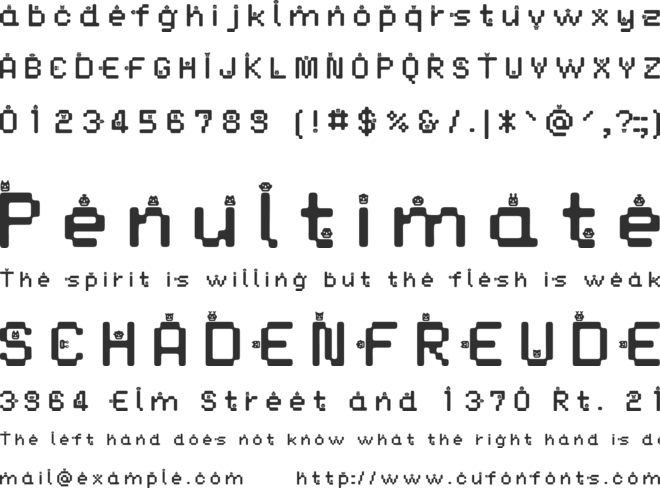 DustMonsters font preview