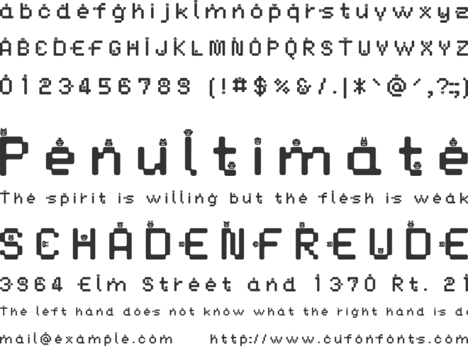 DustMonsters font preview
