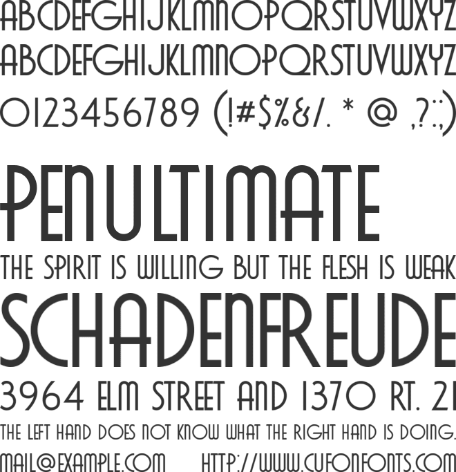 Cavalier font preview