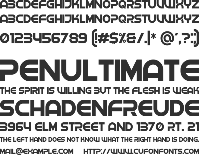 Shock font preview