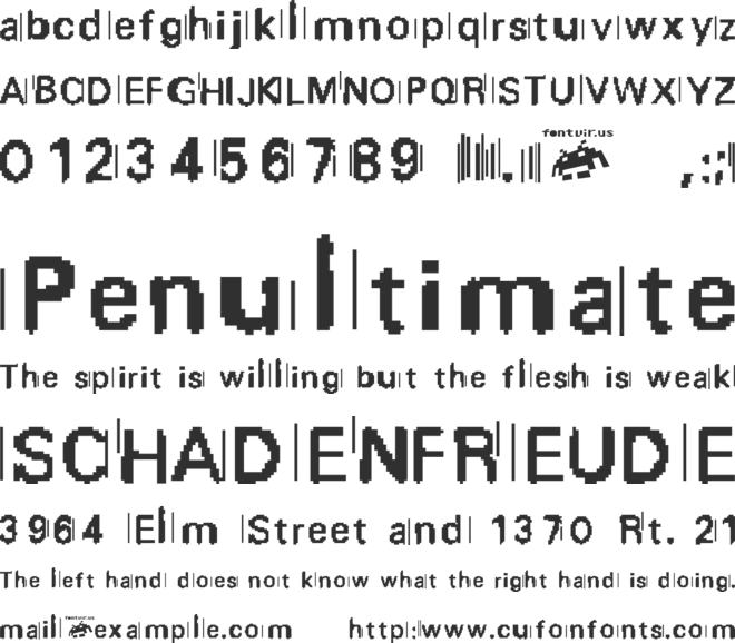 Purge font preview