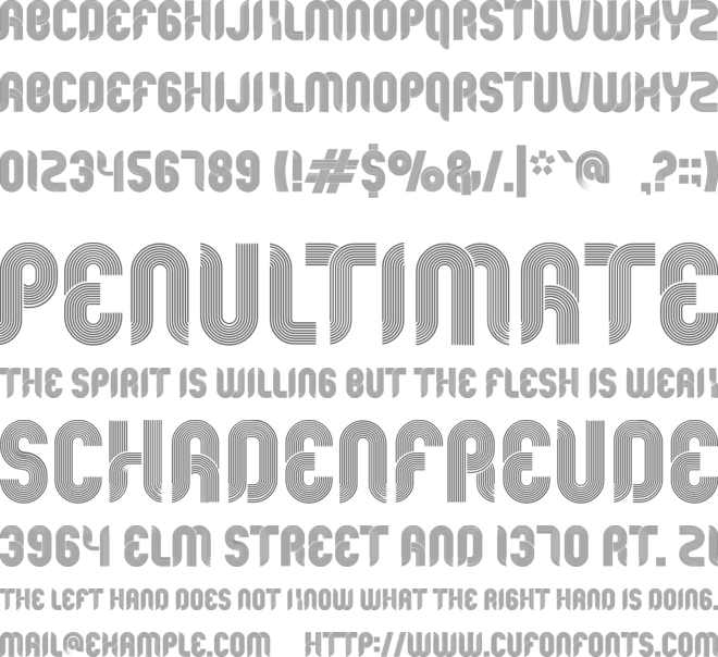 Roads font preview