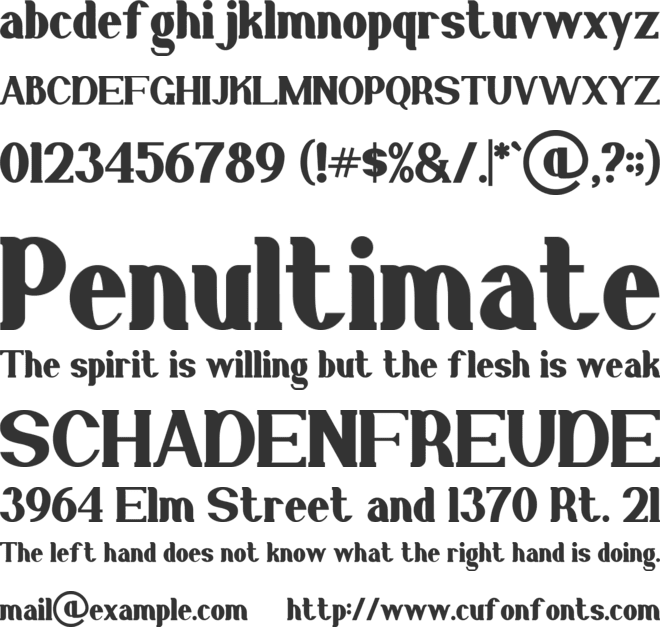 Gillalo font preview