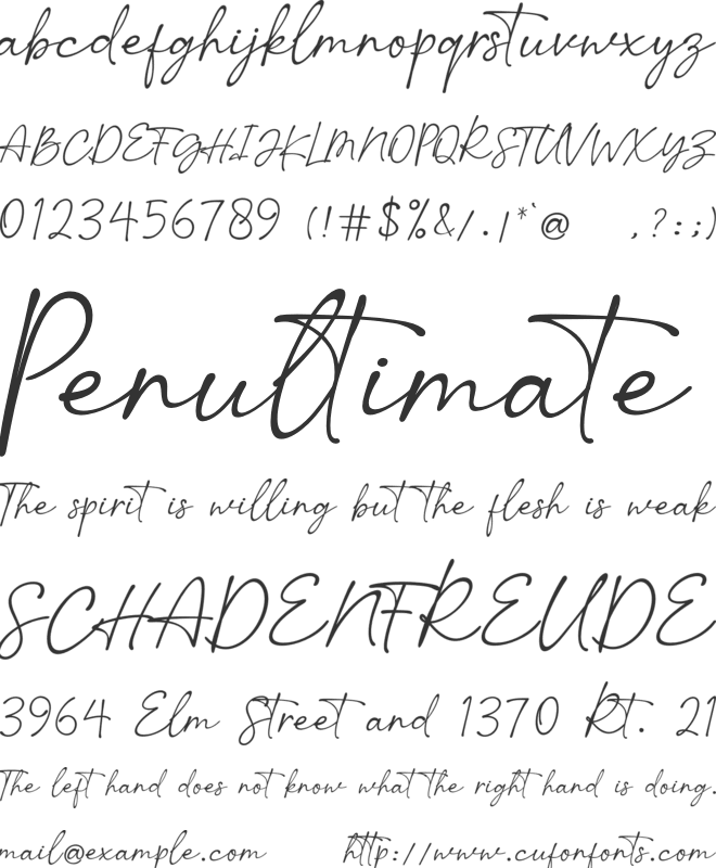 Sucillia font preview