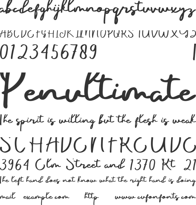 Dhecalovia font preview